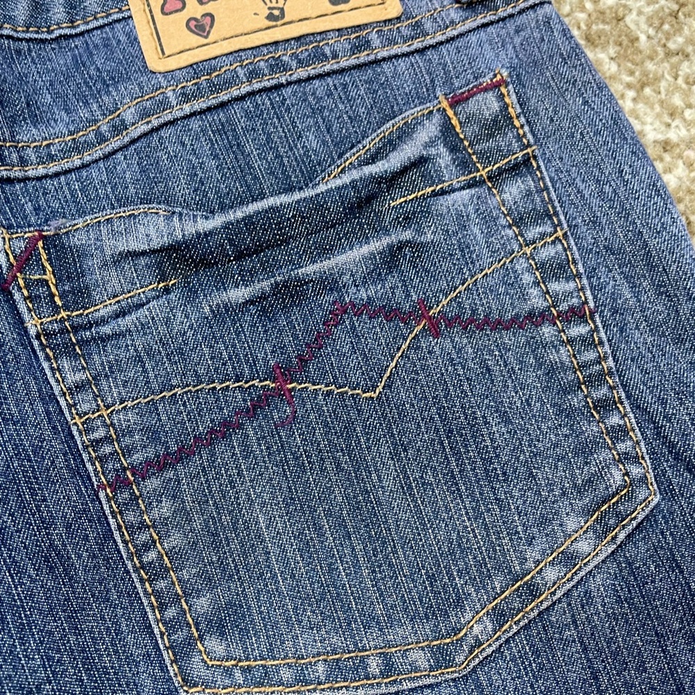 Vintage Y2K Mudd Low Rise Flare Jeans Juniors Size 1 Boho Wide Leg NWT NOS - Picture 13 of 14